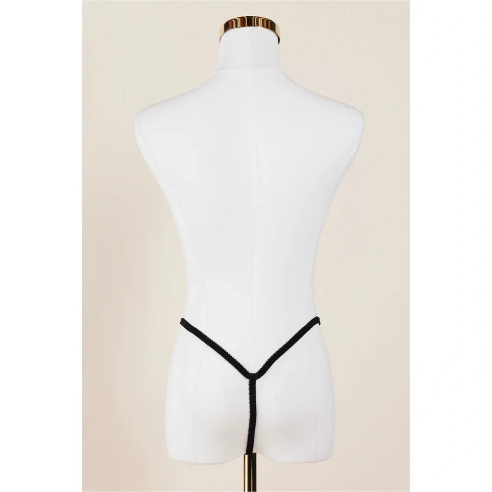 Sz M Betsey Johnson Intimates Black Lace Leopard Print Baby Doll Slip Set GUC - Picture 5 of 7